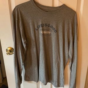 Long sleeve Life is Good football Tee